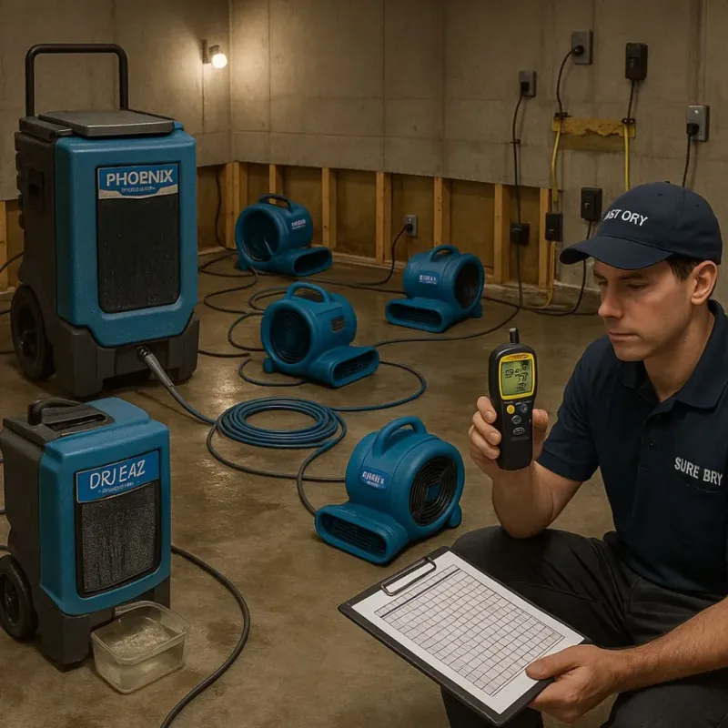 Structural Drying and Dehumidification process in West Albany, NY